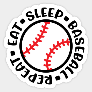 Eat Sleep Baseball Repeat Baseball Mom Boys Girls Cute Funny Sticker